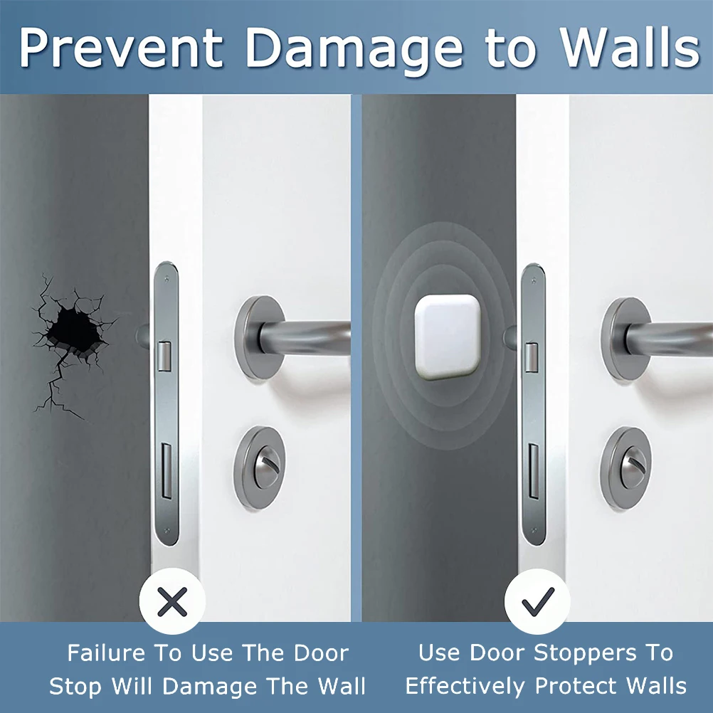 

4Pcs Silicone Door Stopper Wall Protector - Anti Slam Bumper for Door Knob, Self Adhesive Noise Reducing Guard, Fit