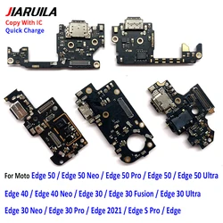 USB Charging Port Microphone Dock Connector Board Flex Cable For Motorola Moto Edge 2021 Plus S Pro 50 Fusion 40 Neo 30 Ultra