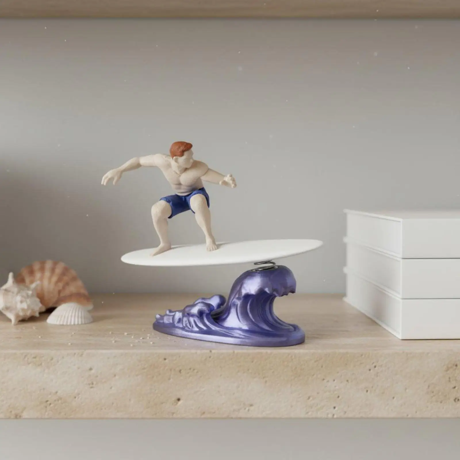 Surfing Figurine Movable Dashboard Decoration Unique Surfer Statue Desk Ornament for Office Car Interiors