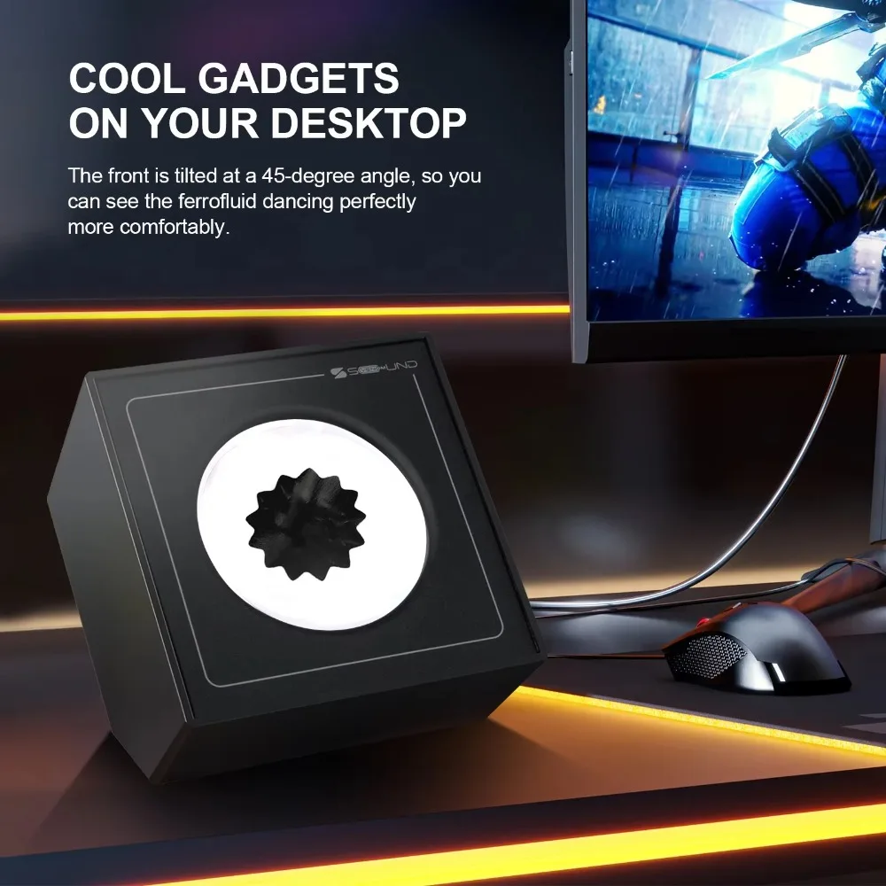 Lampe de rythme musical, affichage ferrofluide, haut-parleur Bluetooth, changements de fluide magnétique avec son magnétique liquide