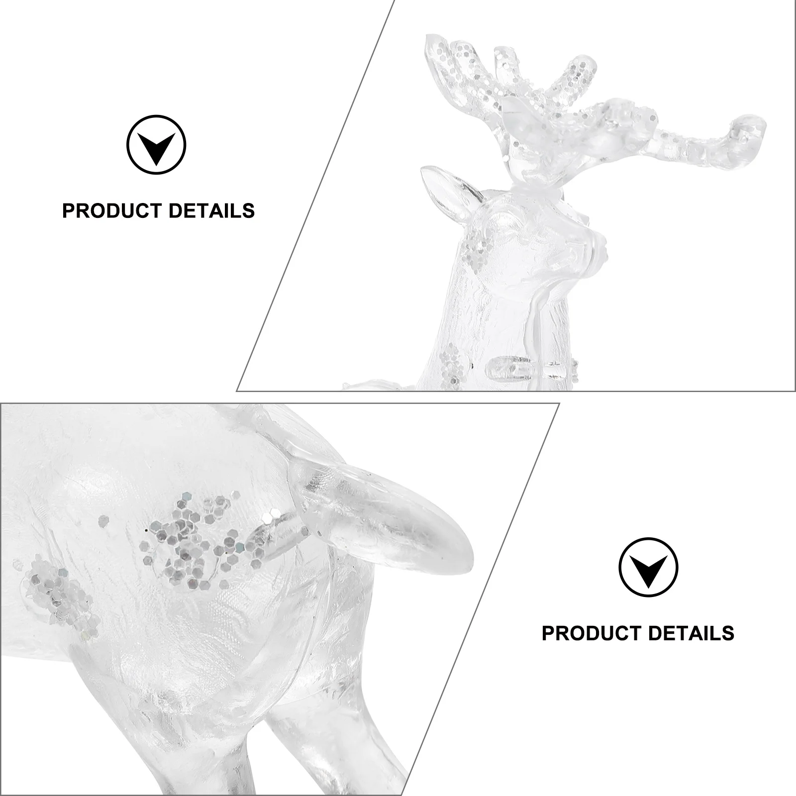 

2Pcs Elk Ornament Acrylic Desktop Decoration Christmas Elk Decor Home Office Xmas Party Deer Adornments Xmas Party Supply