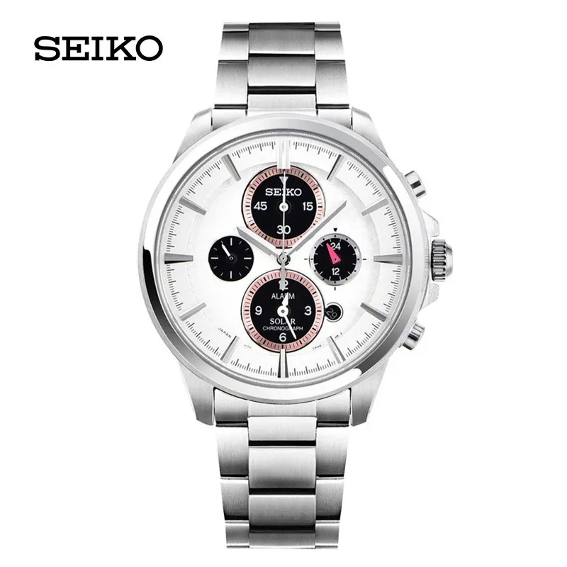 

SEIKO Japanese original men's watch solar series 100m waterproof fashion business watch Sapphire glass SSC033J1