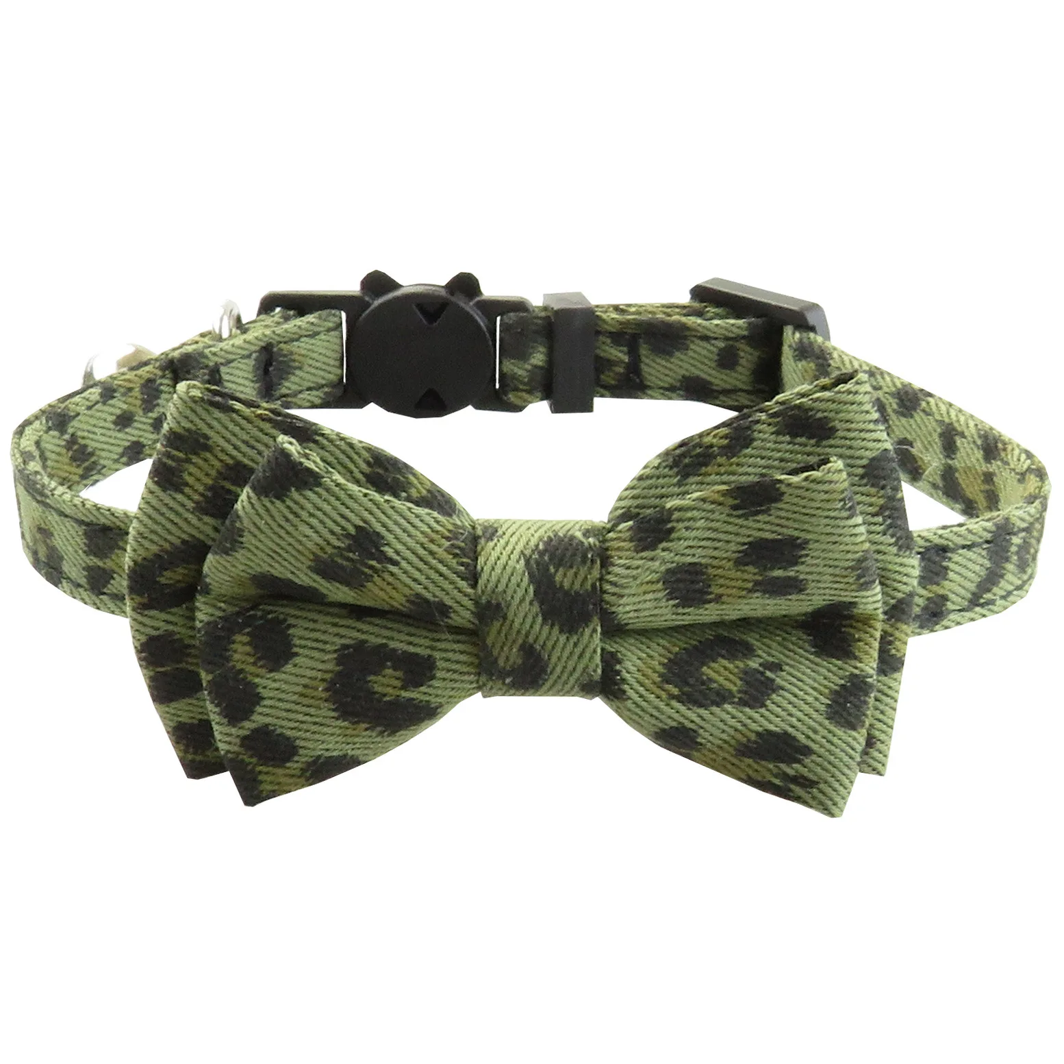 Leopard Print Bowknot Cat Collar Adjustable Buckle Kitty Bow Tie with Bells Puppy Chihuahua Small Dogs Collars Pets Supplies