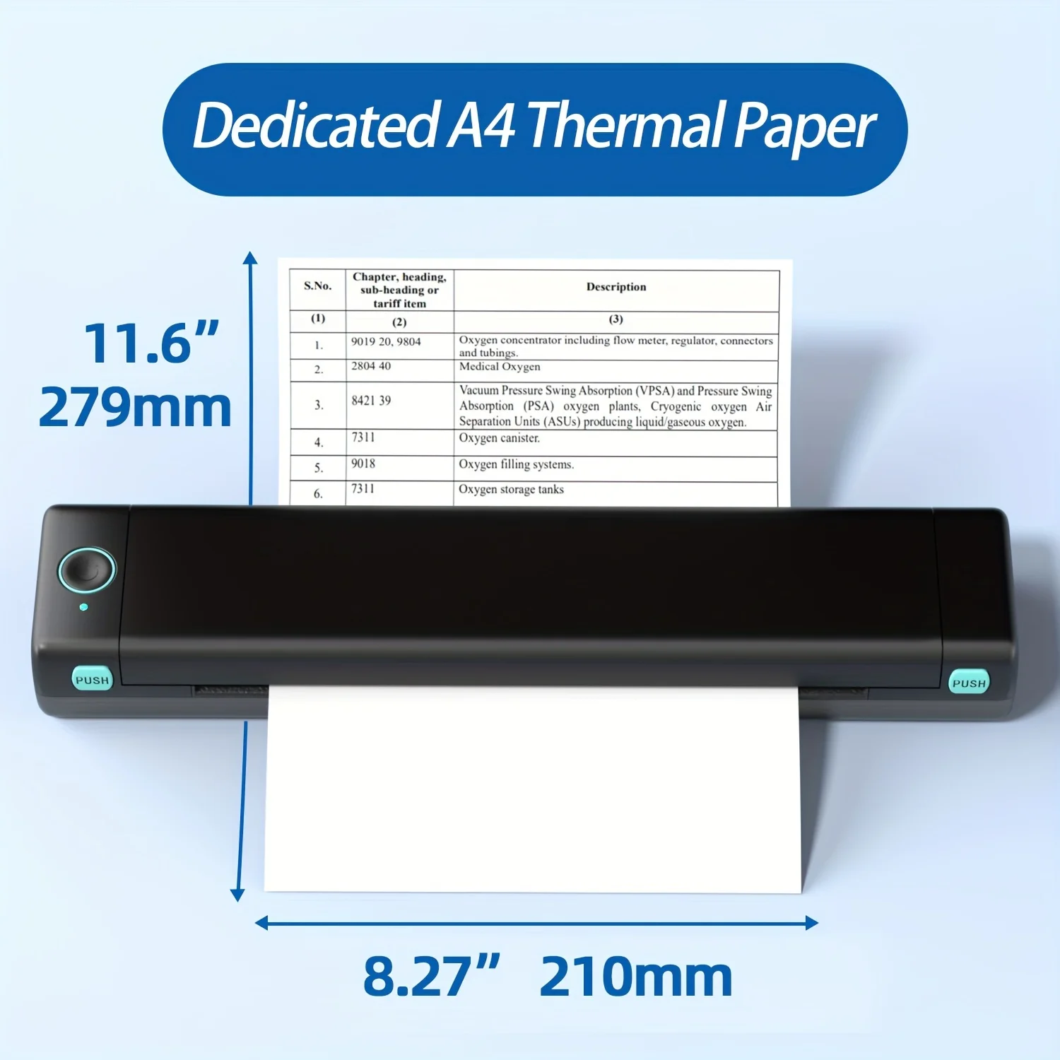 M08F A4 Thermal Paper, Compatible with Brother PJ762/PJ763mFi, Phomemo M08F, HPRT MT800/MT800Q and Other A4 Portable Printer