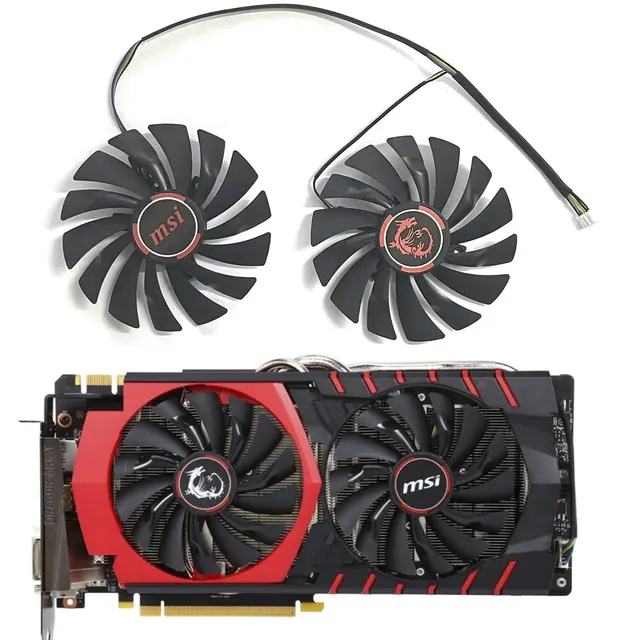 Oryginalny nowy wentylator graficzny PLD10010S12HH GTX970 980 odpowiedni dla MSI R9 390 R9 380 R7 370 GTX 980 980Ti 970 960 950 wentylator graficzny do gier
