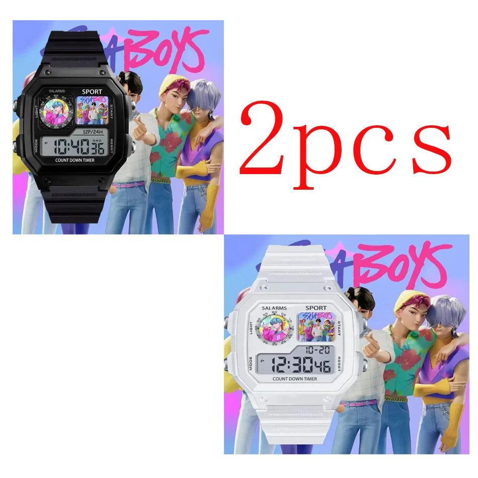 2026*K-POP Demon Hunters Jam Tangan Olahraga Jam Tangan Digital Anime Jam Tangan Multifungsi Tahan Air Jam Tangan Silikon Elektronik Hadiah