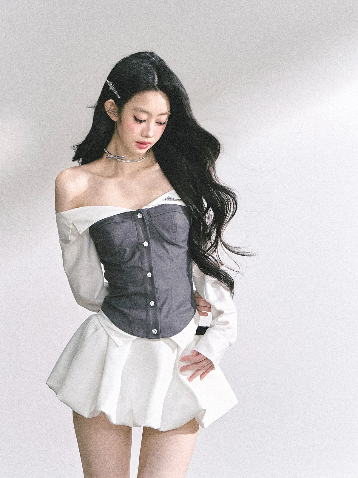 

Aomalm American Sle One oulder Long Sve T-irt Women's ort Top Briti Cru Summer Casual Commute Polyester