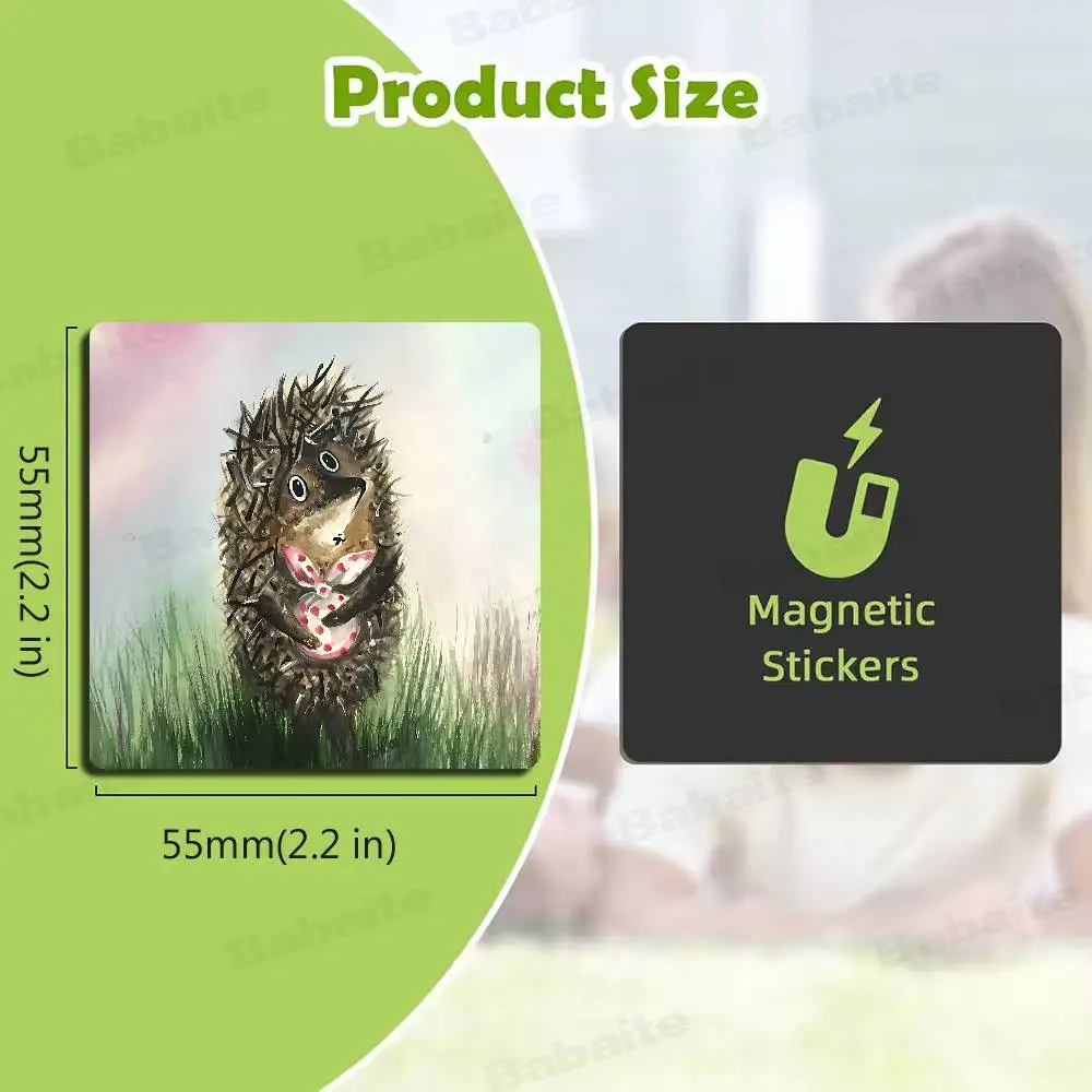 H-Hedgehog in the fog Magnets Personalized Fridge Magnets Custom Magnets for Kitchen Whiteboard Home Decoration Office Gift