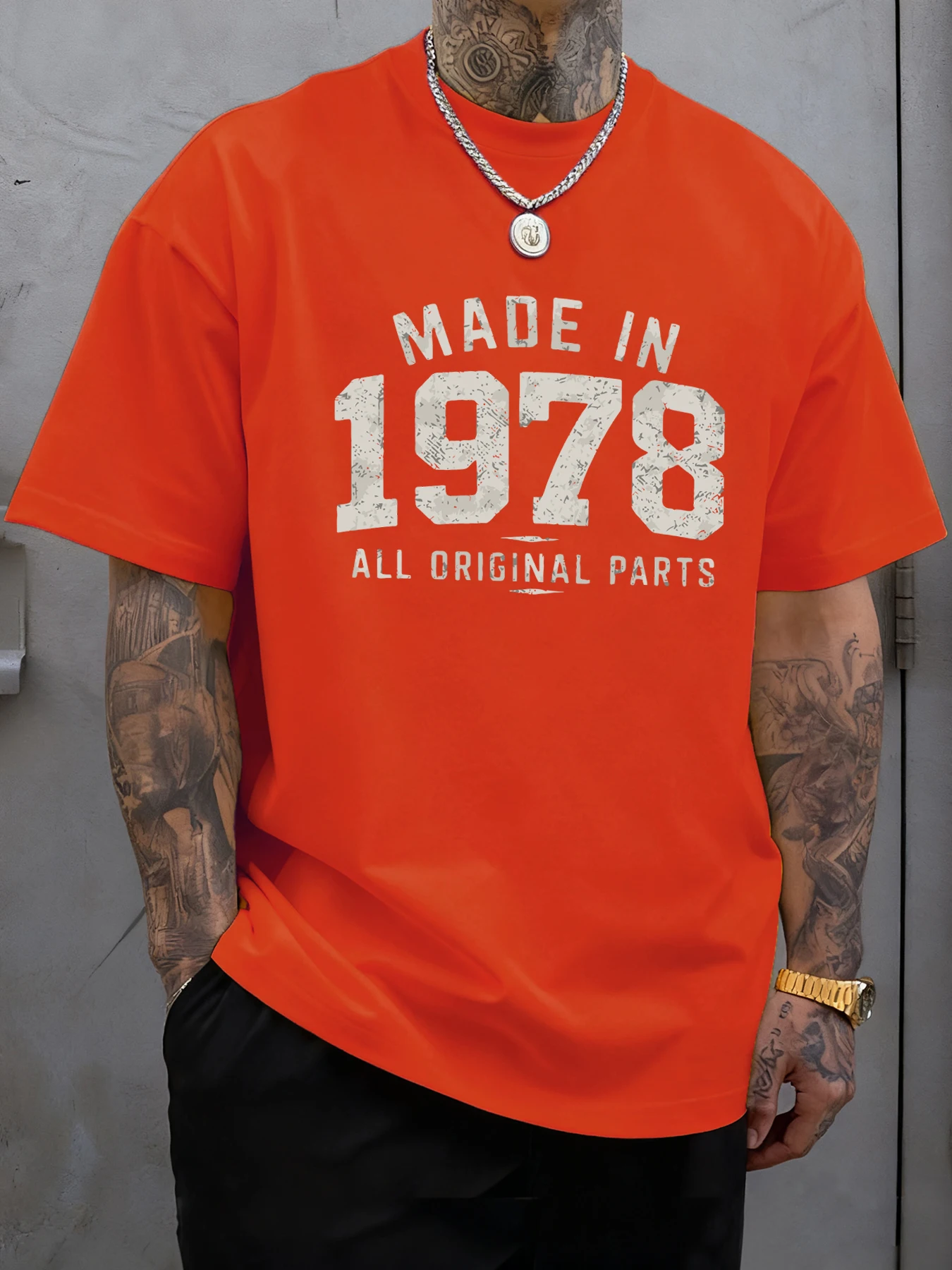 

Made In 1978 All Original Parts Printed T Shirt Man Hip Hop T-Shirt O-Neck Casual Short Sleeve Cotton Clothes Fashion Tops