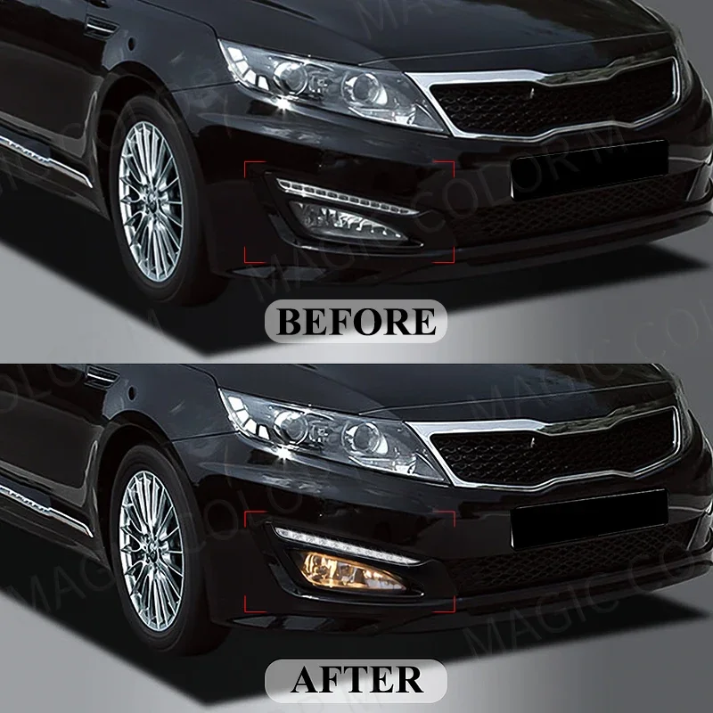 LED Fog Lamp For Kia K5 Optima 2010 2012 2013 DRL Daytime Running Light Auto Front Bumper Black Bezel Covers Car Accessories