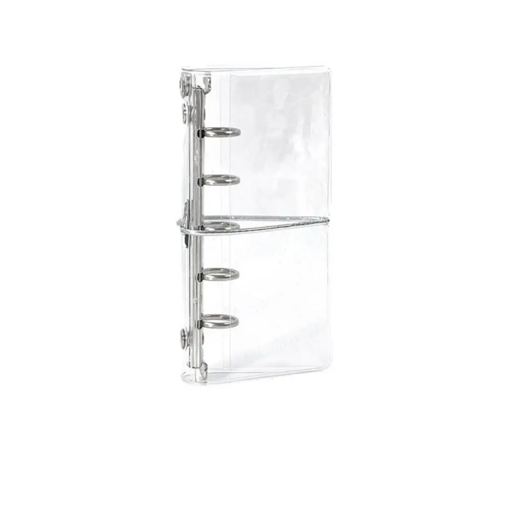 INS Transparent PVC Binder Notebook M2.5 DIY Loose-leaf Journal with Elastic Band Sticker Organizer K-pop Fans