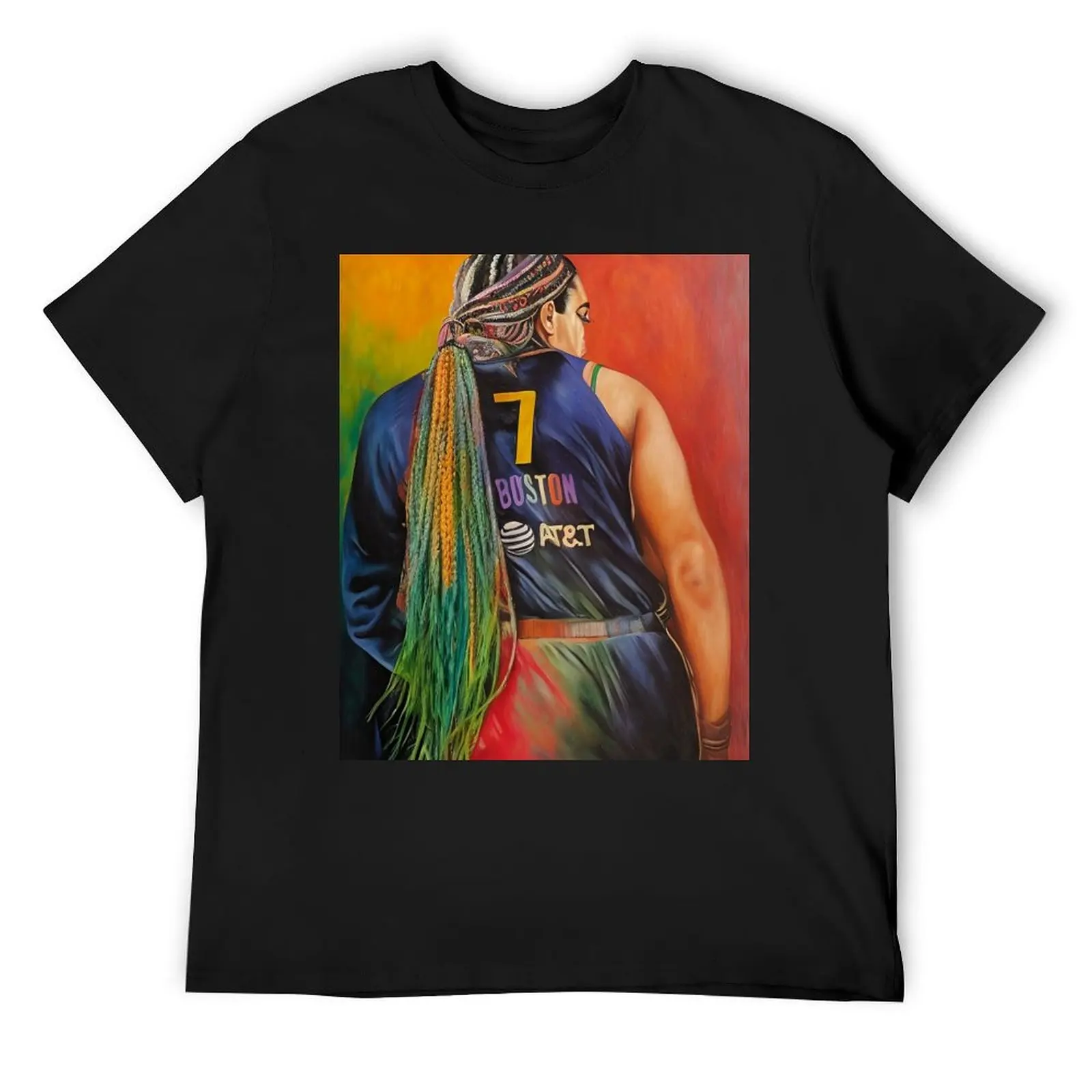 Aliyah Boston - Paint Art T-Shirt oversizeds Aesthetic clothing men tshirt