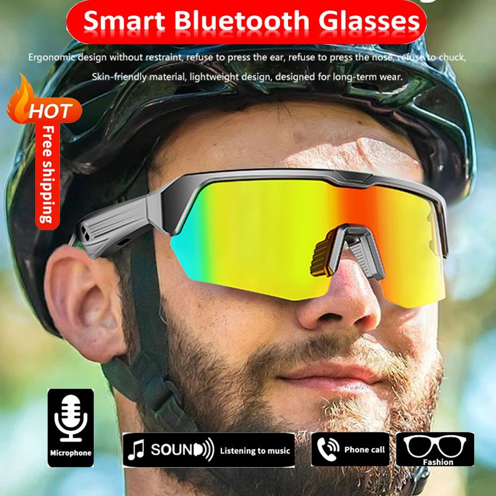 

Bluetooth Audio Sport Sun Glasses Open Ear Music Sunglasses With Speaker UV400 Polarized lens for Cycling Hiking Driving Fishing