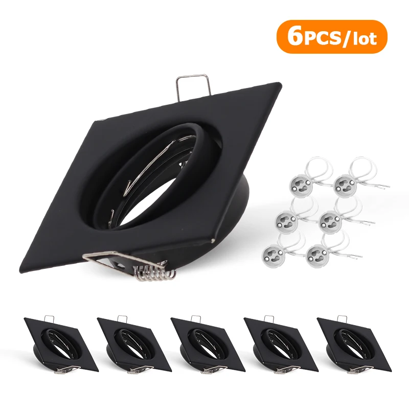 Vierkante LED Verzonken Plafondlamp Fitting Armatuur voor Spot light Verstelbare Frame MR16 GU10 Lamp Armatuur Downlight Houder