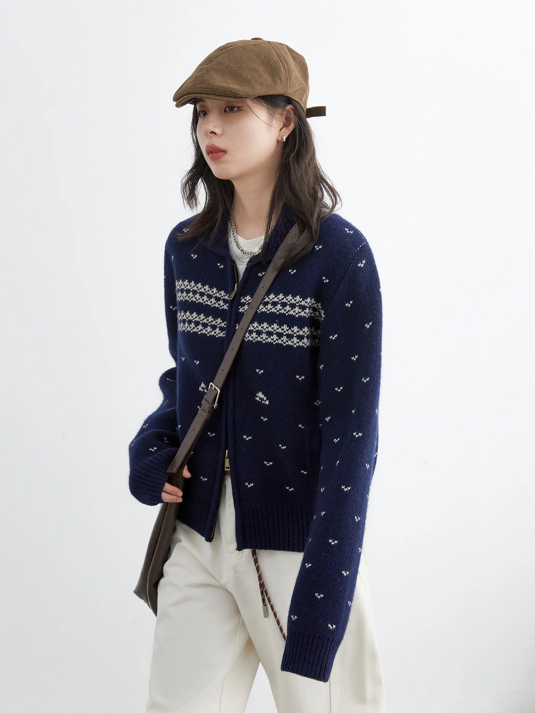 CHIC VEN Mode Frauen Pullover O Hals Dünne Beiläufige Vintage Jacquard Weibliche Strickjacke Warme Jumper Herbst Winter 2025,