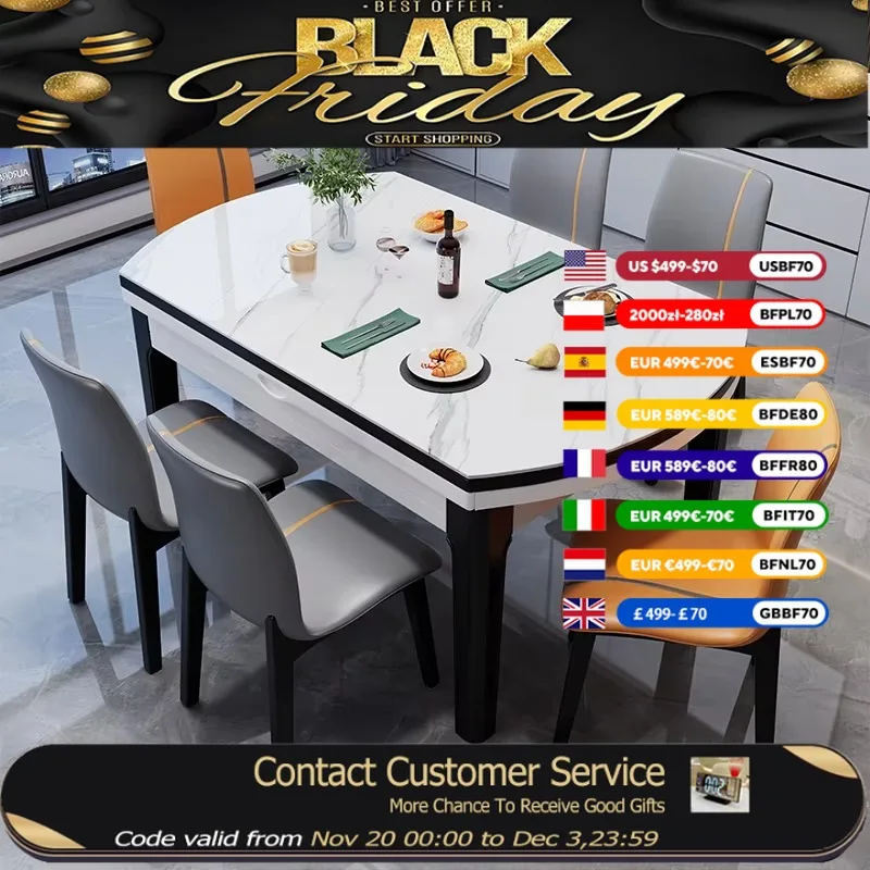 

Luxury Kitchen Dining Table Chairs Rectangular Living Room Tables Restaurant Modern Space Saving Mesas De Jantar Home Furniture