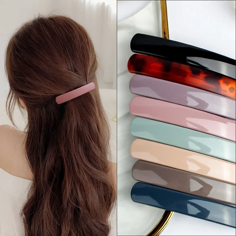 Frosted Resin Spring Hair Clip Vintage Elegant Hairpin Hair Clip Women Ponytail Clamp Barrettes Hairgrip Hair Style Accessories