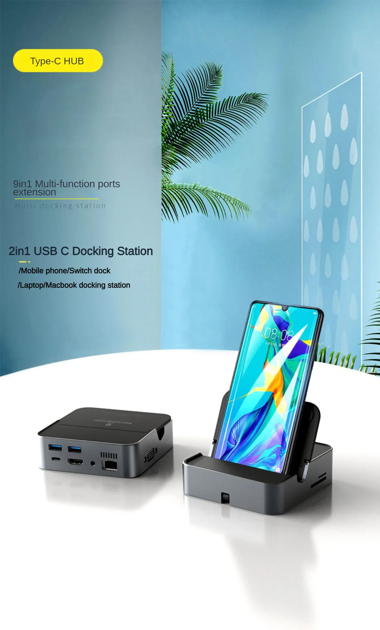 Laptop Mobile Phone Dex Expansion Dock For Output Device With Type-C 3.1 Standard Functionality USB3.0 Adapter for Macbook