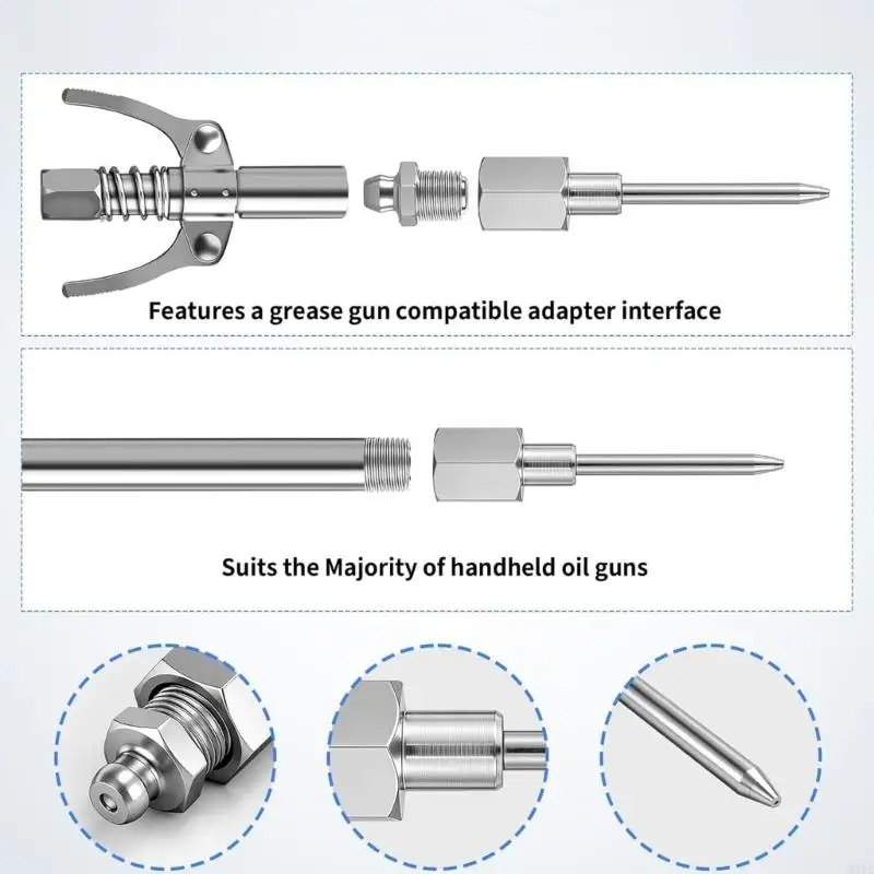M76E Hochleistungs-Metall-Fettkupplung und Nadeldüsen-Set, Hochdruck-Nadelfettdüse für die Schmierung tiefer Vertiefungen – Detail 5