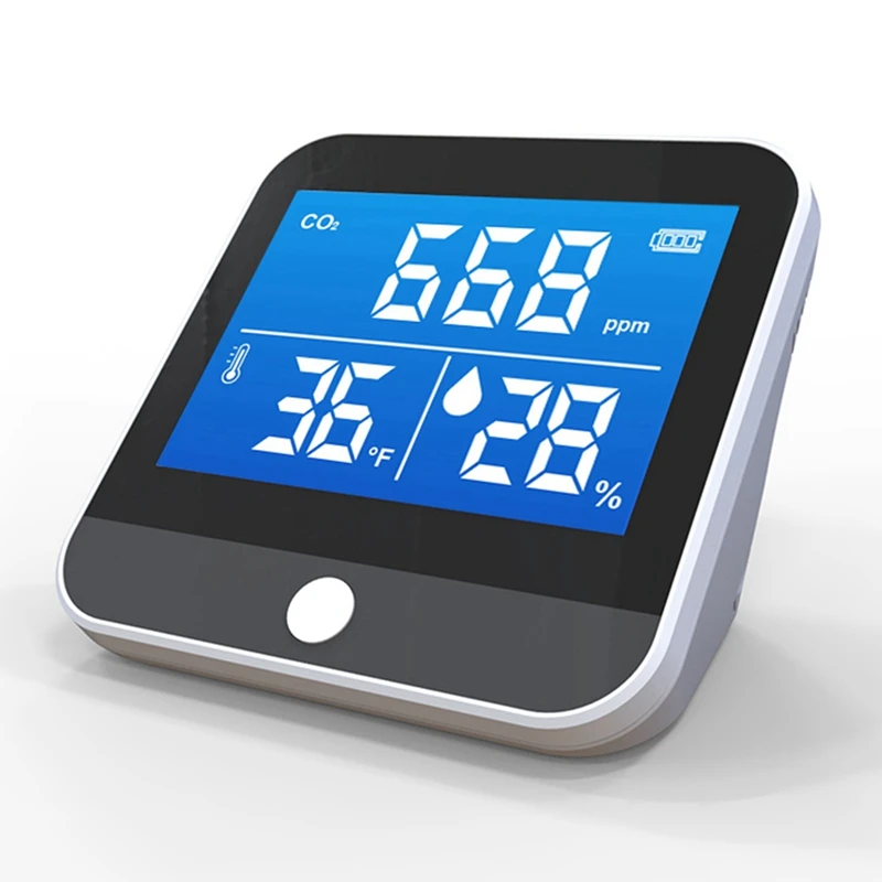 Monitor Portátil de Qualidade do Ar, Temperatura e Umidade, NDIR Infravermelho CO2 Detector, Detecção de CO2 Interior, TTKK, 2X