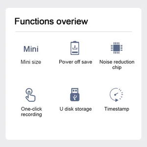 مسجل صوت صغير جهاز تسجيل رقمي صوت ديكتافون احترافي صوت مايكرو مسجل صغير جهاز محرك أقراص فلاش أفضل 6 مجموعة تجسس احترافية للمبيعات - رقم 5