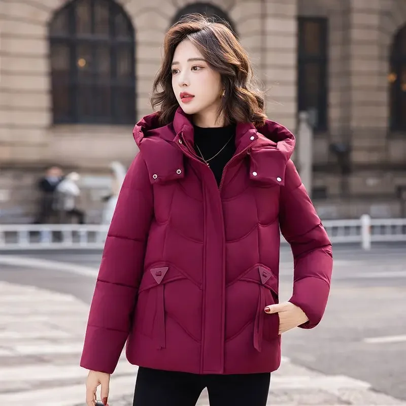 Warm Winter Coat For women Korean Loose Hooded Down cotton Jacket Women's Warm Short Parker Coats Female Casual Student Outwear