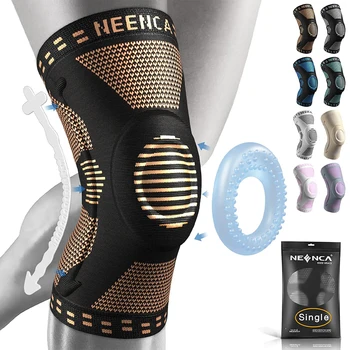 NEENCA – genouillère en cuivre avec coussinet de Gel pour la rotule et stabilisateurs latéraux pour le soulagement des douleurs articulaires, pour le Sport, l'arthrite