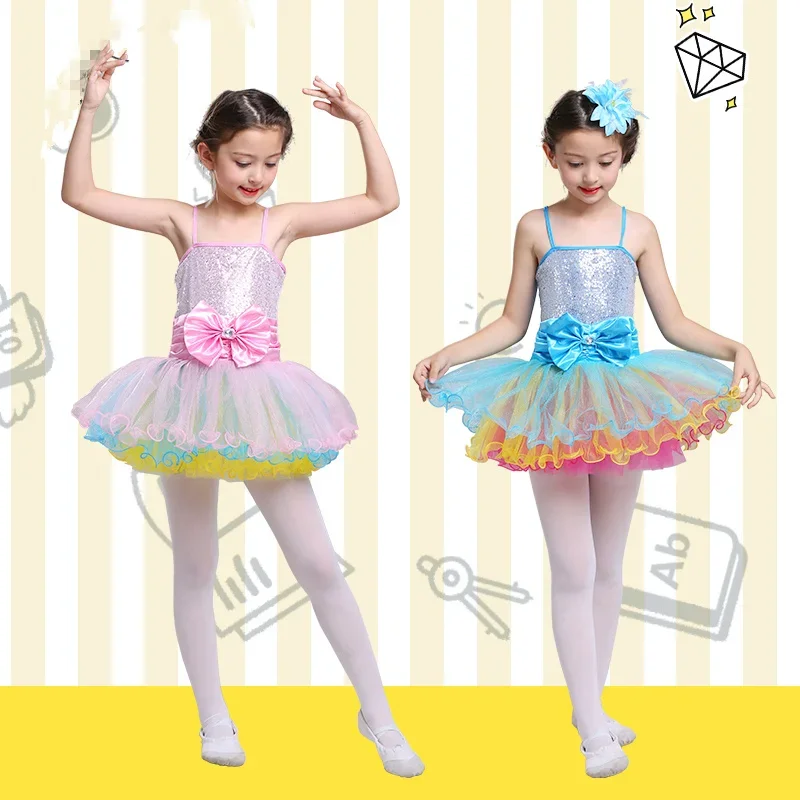 

Girls Ballet Dress For Children Girl Dance Clothing Kids Sequins Ballet Costumes For Girls Dance Leotard Girl Stage Dancewear