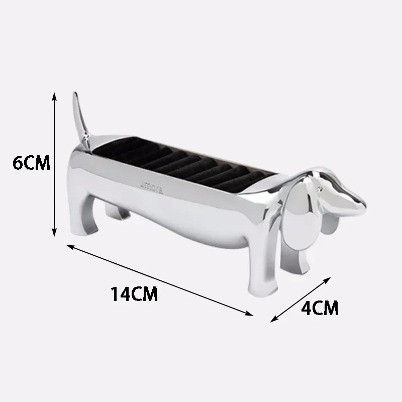 Creative Rings Storage Holder Cartoon Dog Shaped Design Jewelry Organizer Rack Cute Ring Earrings Packaging Stand Holiday Gifts