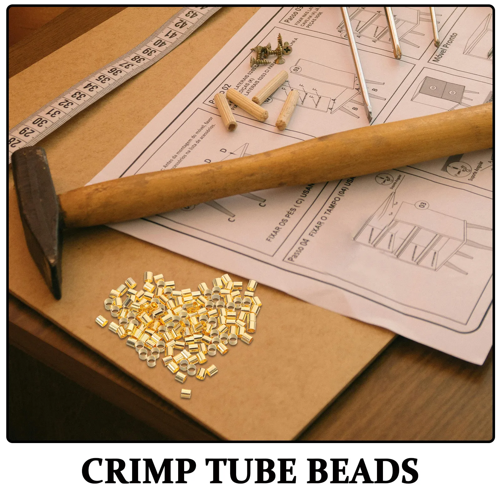 500 Pcs Column Stopper Barrel End Tip Crimp Bead Covers Beads for Jewelry Making Spacers Clamp Ends