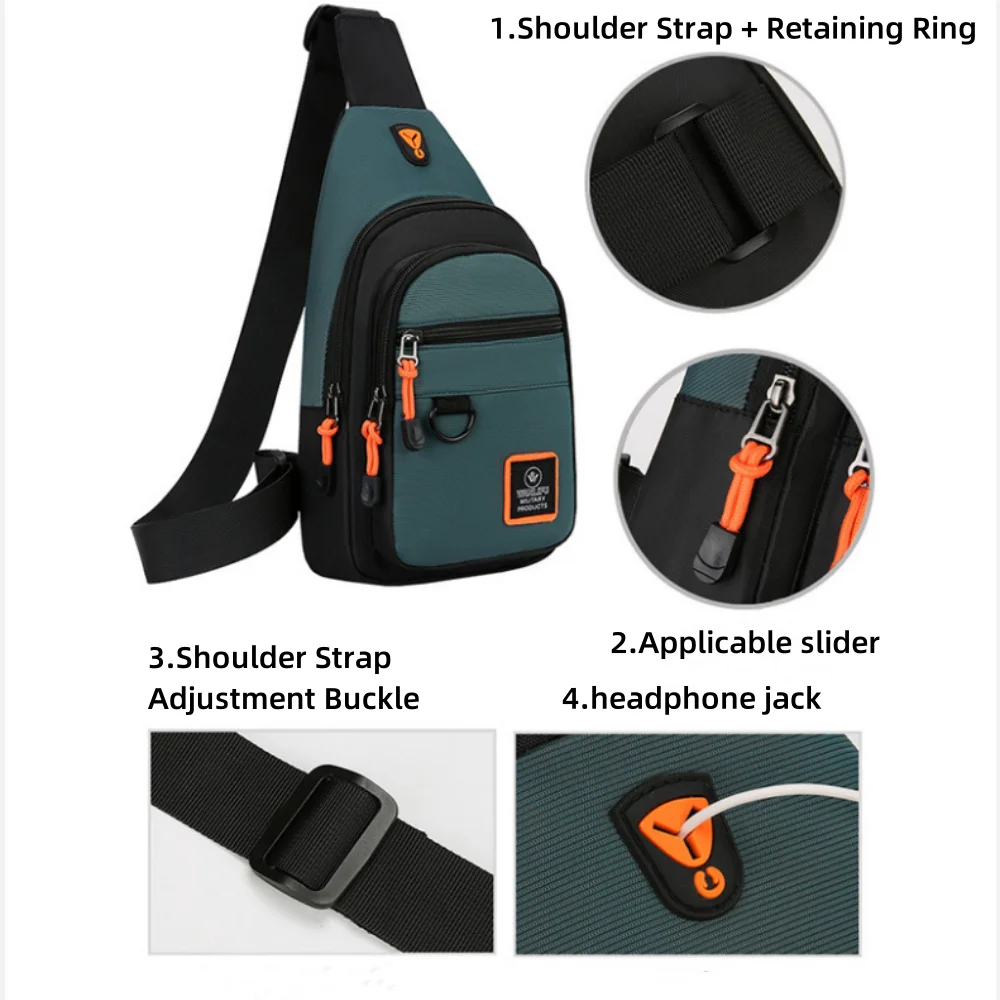 Fashion Men's Chest Bag Handbag Lightweight Oxford Fabric Crossbody Shoulder Bag Stylish Casual Men's Waist Packs Male Chest Bag image 2