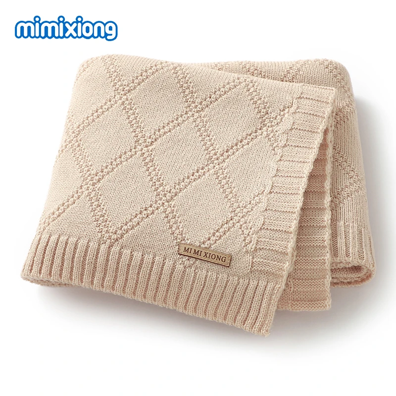 

Baby Stroller Swaddle Wrap Blankets Newborn 90*70cm Knitted Infant Boys & Girls Solid Receiving Blanket Toddler Throw Quilts