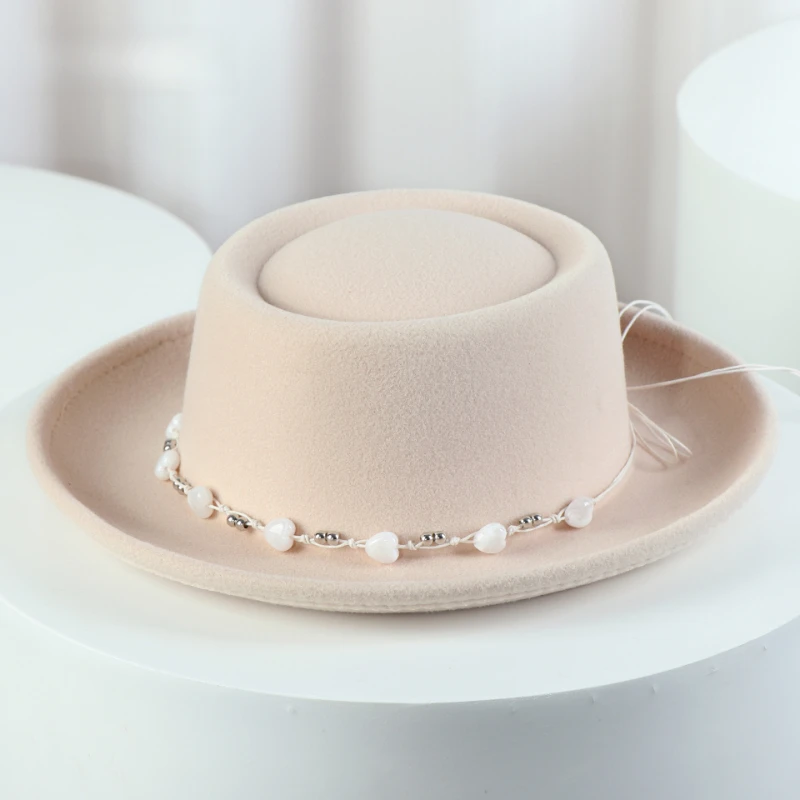 

Women's Autumn/Winter French Style Fedora - Daily Wear Wool-Blend Hat (56-58cm) with Small Brim & Fashion Band