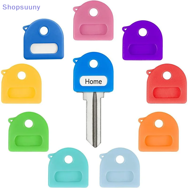 [SU]20Pcs Elastic Key Identifiers Protector Key Toppers Cover Soft Rubber Colored Key Caps Covers DIY Accessories[SU]
