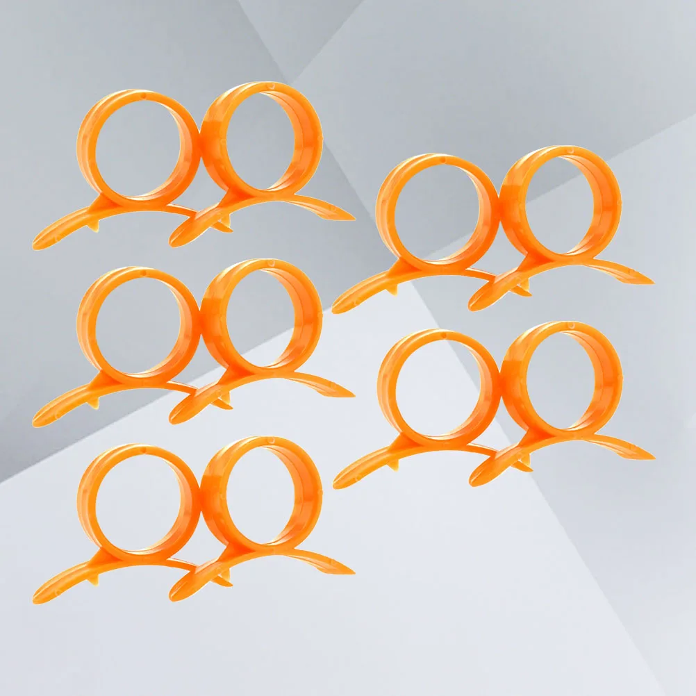 

10pcs Ring-shaped Plastic Orange Lemon Opener Peeler Slicer Citrus Fruit Skin Remover (Orange)