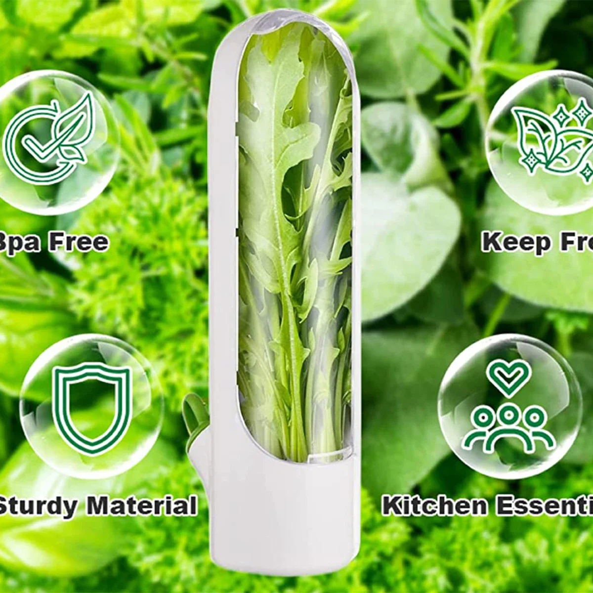 1/2/3PCS Herb Saver Lagerung Container Frische Kräuter Keeper Vanille Gemüse Frische Erhaltung Flasche Für Kühlschrank küche – Detail 6