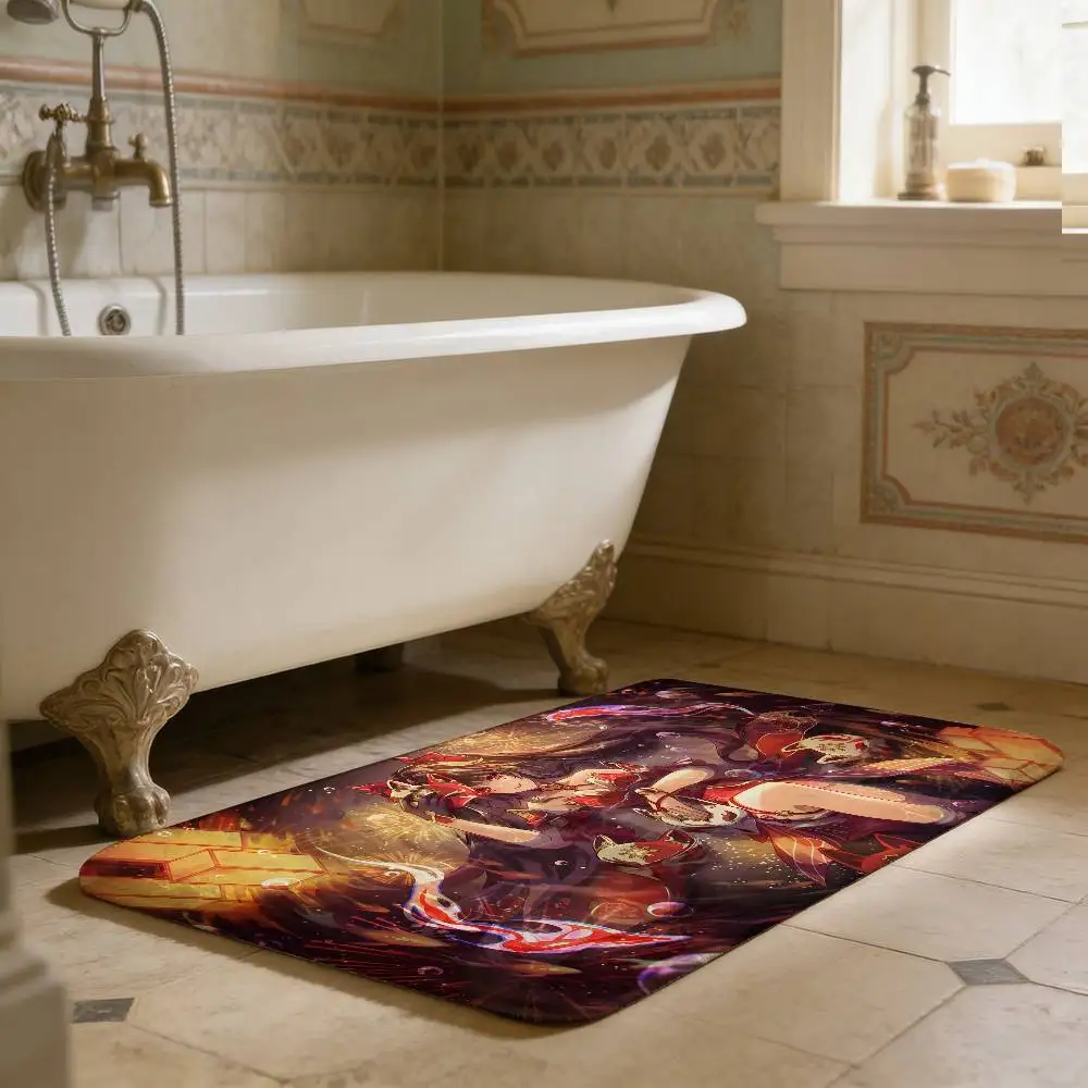 Game Honkai Star Rail Sparkle Floor Mat Non-Slip Laundry Room Mat Laundry Decor Balcony Child Living Room Bedside Mats