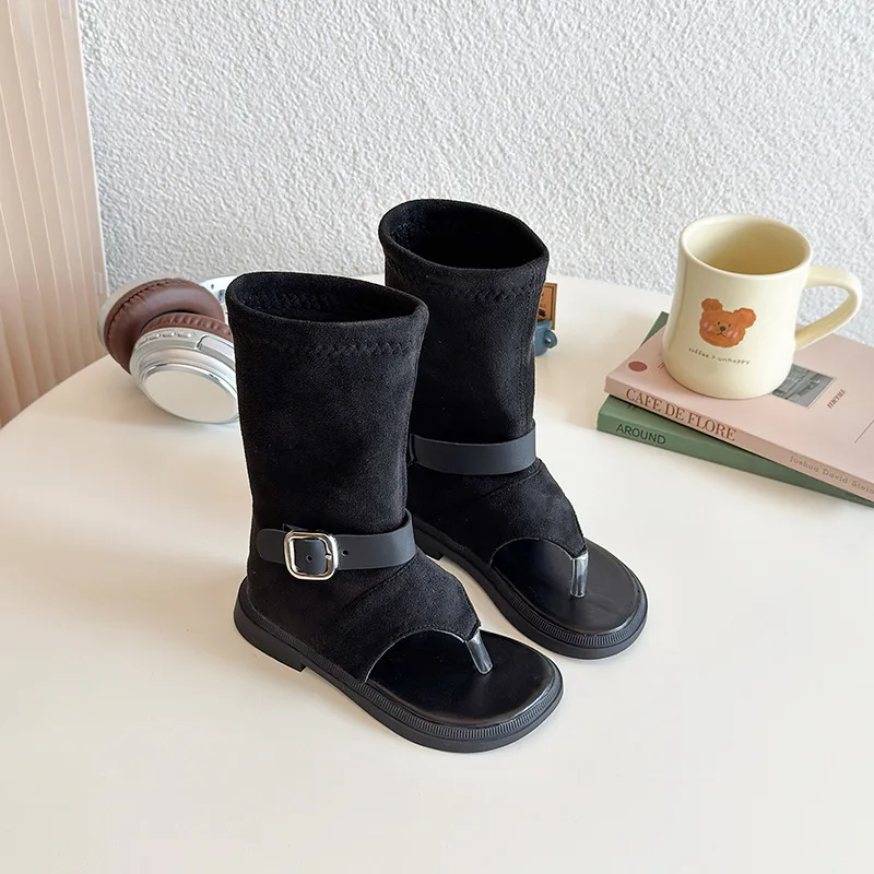 Summer children's soft soled Roman shoes, 2026 new model for girls, middle and young children, open toed shoes, baby fashion san