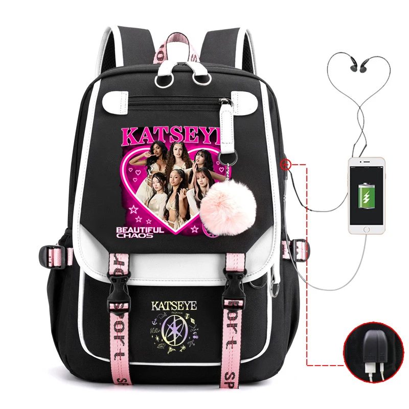 

New Kpop Katseye Backpack Kids Boy Girl School Bag Cute Bag Women Men Travel Bag Laptop Bag Daily Bag Girl Group Backpack