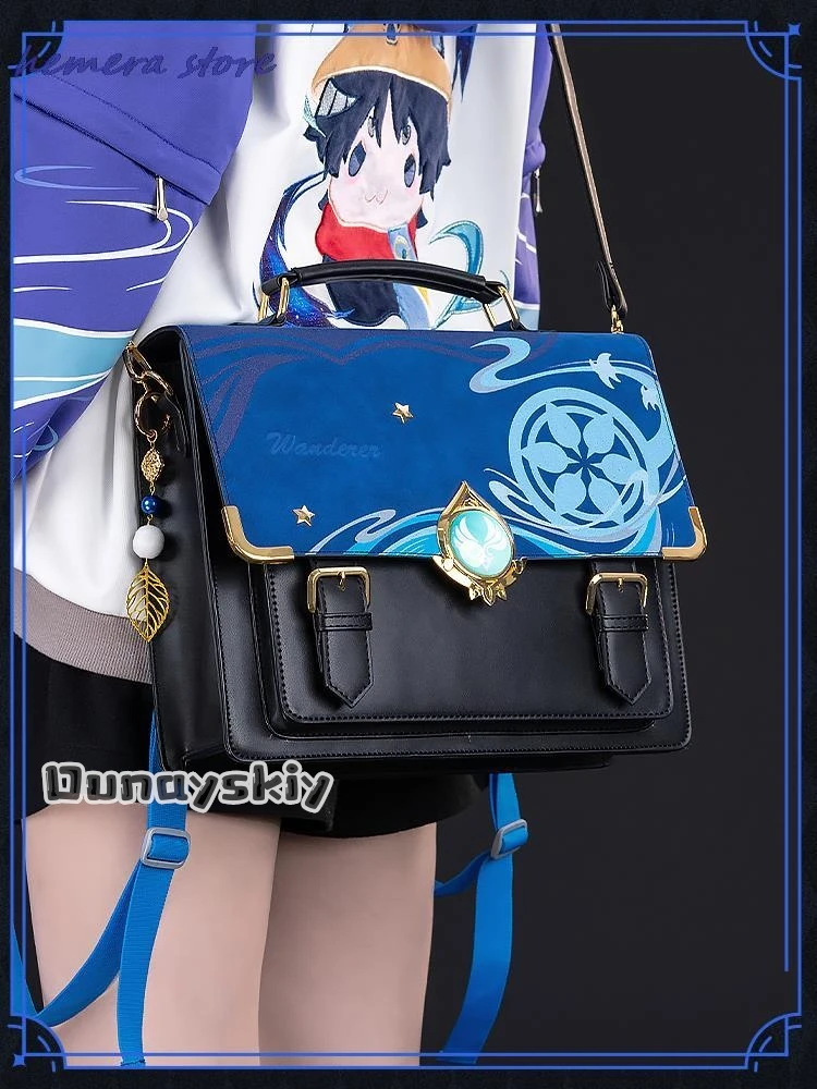 Game Genshin Impact Doujin XIAO Satchel Bag Messenger Commuter Bag Cosplay Backpack Anime Xiao Leather Bag Birthday Gifts