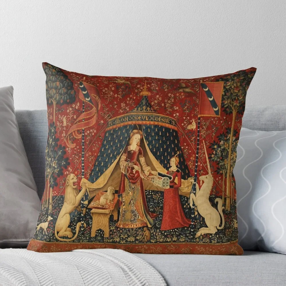 

Tapestry: The lady and the unicorn Throw Pillow Marble Cushion Cover Cushion Cover For Sofa christmas supplies