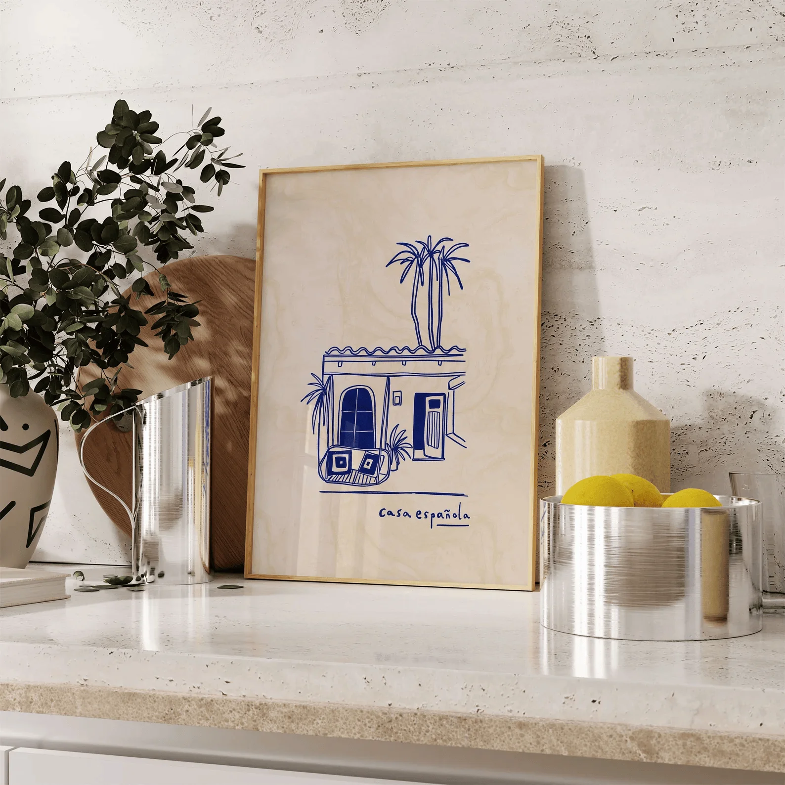 Casa Espanol Print, Ink Bleed Style, Spanish Retro Wall Art Spain House Summer Aesthetic Decor Gallery Wall Home Inspo Unframed