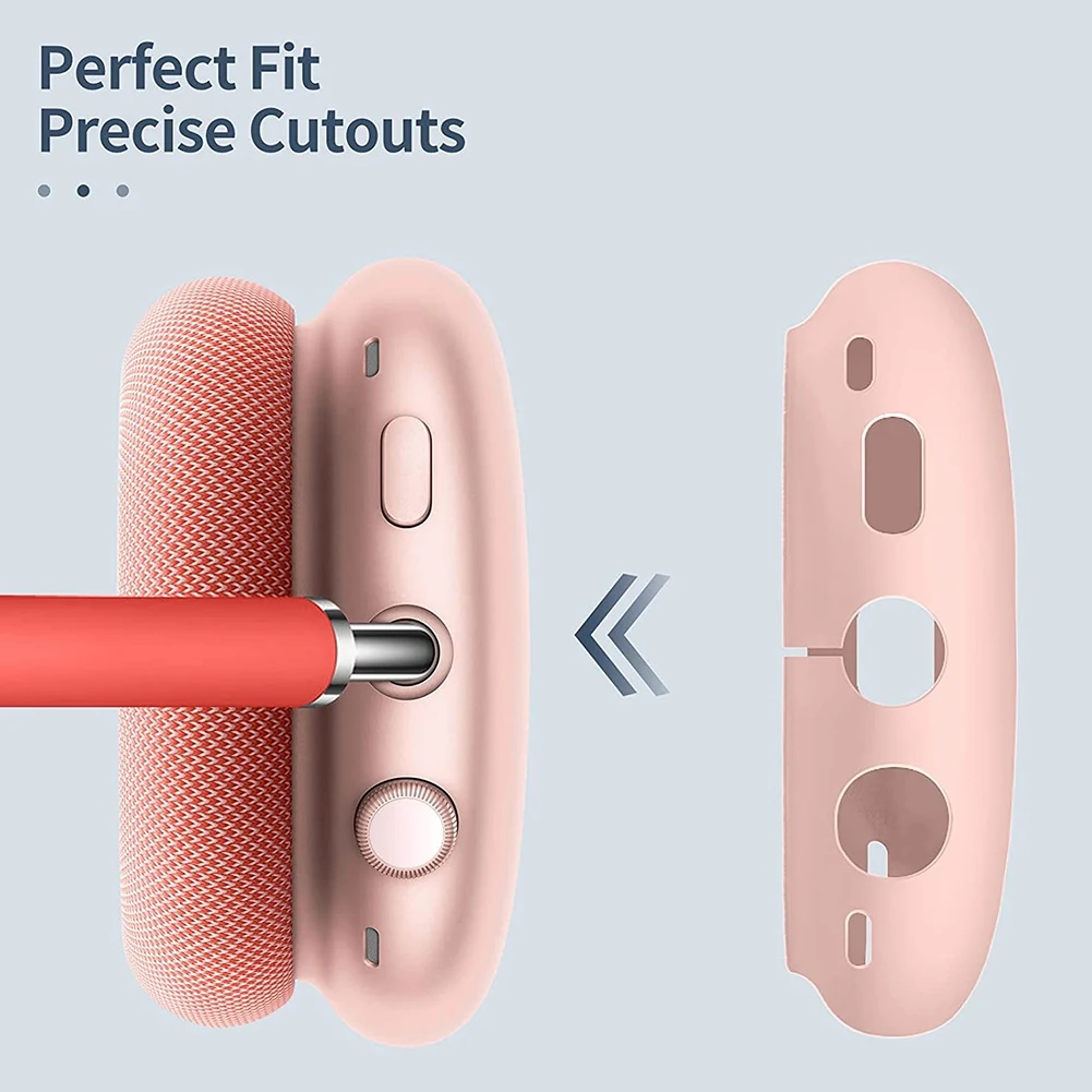 1 Set Headphone Accessories Earphone Silicone Protective Case Scratch-Resistant Headband Cover for Airpods Max (Black)