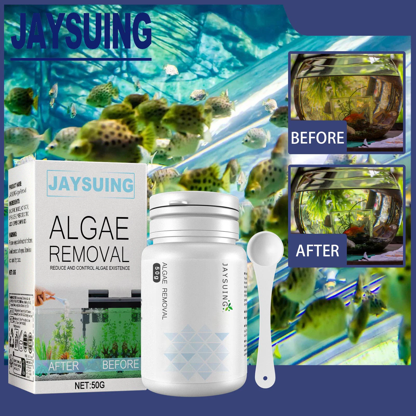 Fish tank algae removal agent in addition to green algae brown algae black silk algae moss moss algae removal does not hurt fish