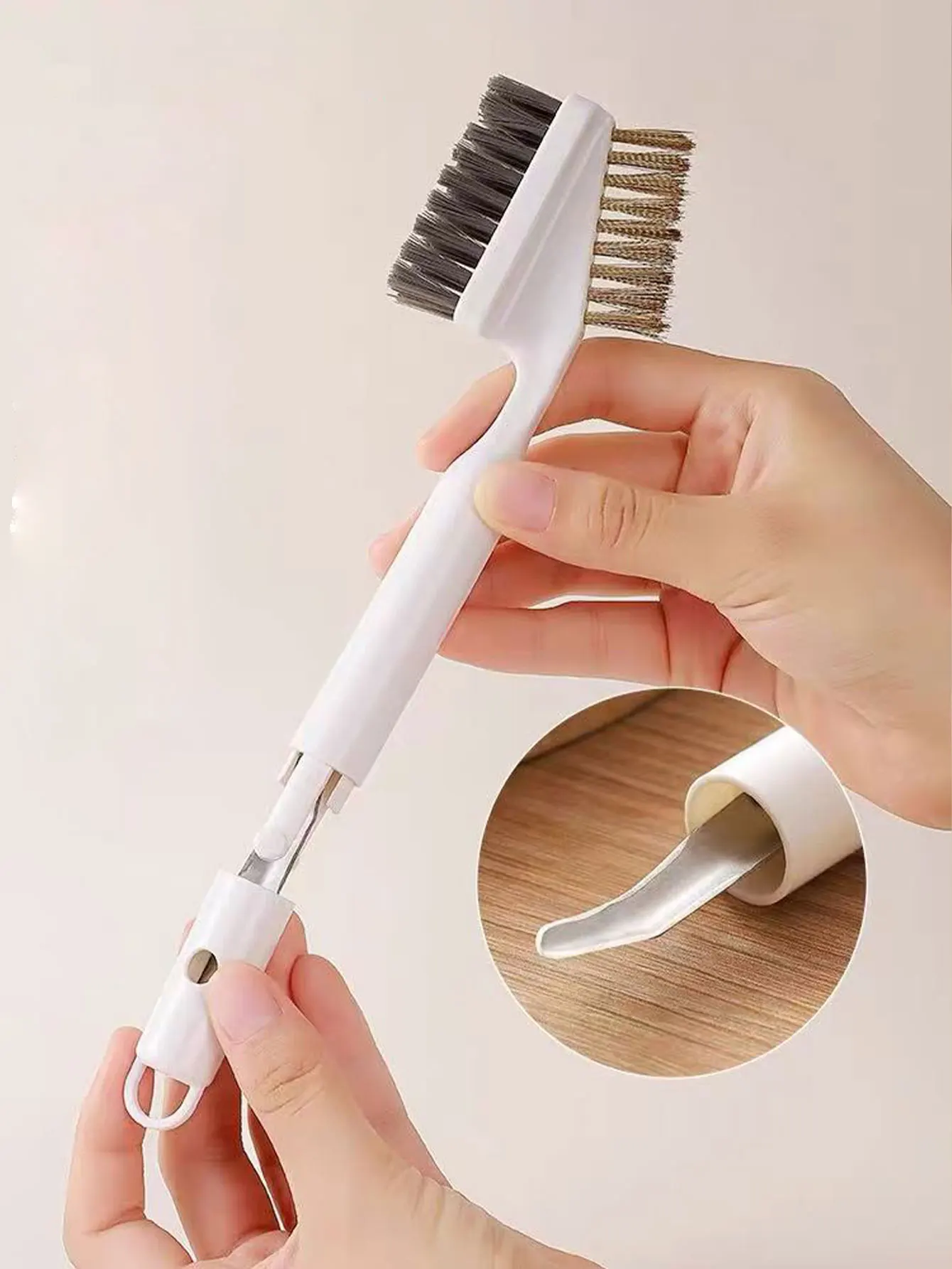 Multifunctional Seafood Cleaning Brush Abalone Brush Crayfish Cleaning Tool Long Handle Crab Clam Oyster Cleaning Brush 1Pcs