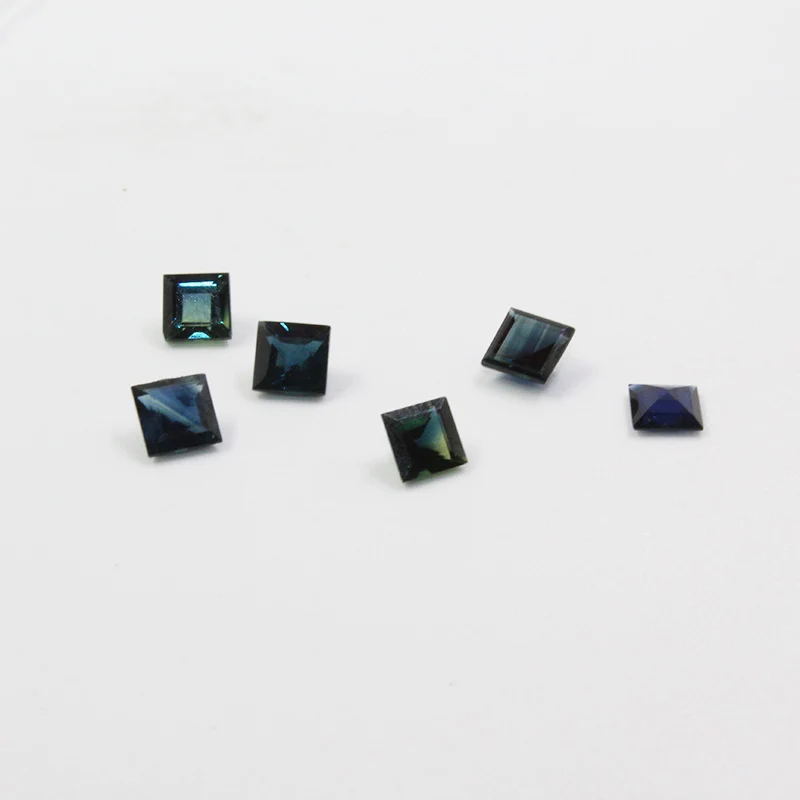 Natural Sapphire Loose Gemstone 3mm Princess Cut Dark Blue Sapphire Loose Stone GIC Certificate From Sapphire Mine