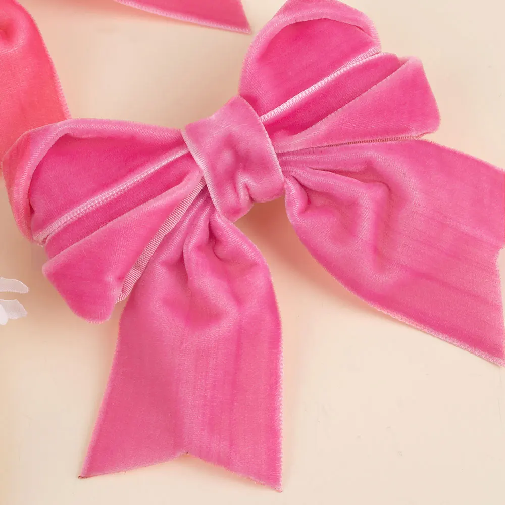 2pcs Vintage Velvet Bow Hair Clip For Litter Girls Sweet Pink Bowknot Hairpin Hairgrips Headwear Kids Gifts Hair Accessories