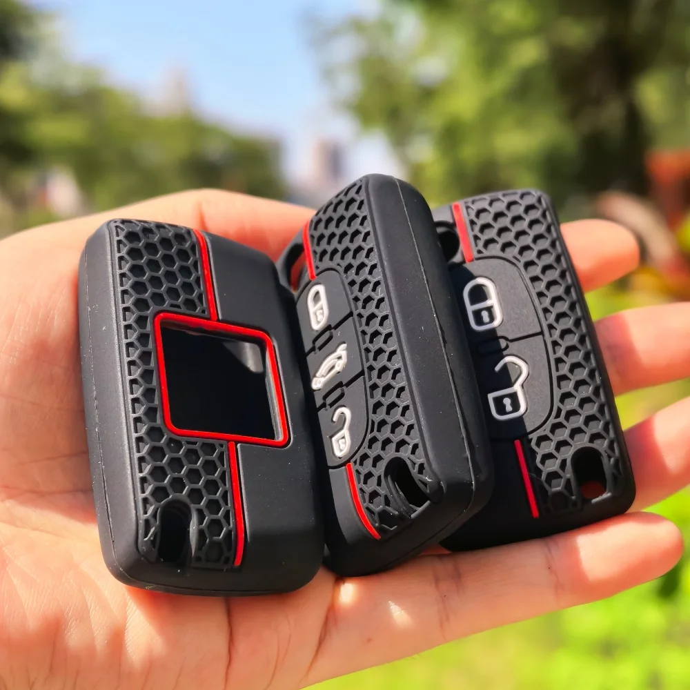 New Silicone Car Key Case Cover Keychain Fob Shell for Citroen C2 C3 C4 C5 C6 Xsara Berlingo for Peugeot 207 307 308 407 607 807