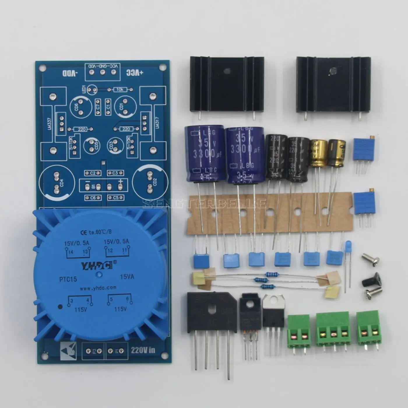 LM317 LM337 15VA Transformer Dual Output Adjustable Voltage Regulator Power Supply Board For Audio Preamp DAC