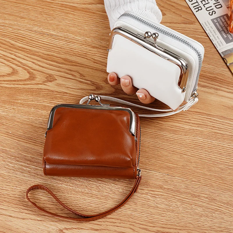 Nueva cartera de mujer con hebilla, monedero de PU, bolso con cremallera, mini bolso de mano, cartera diaria para mujer con múltiples ranuras para tarjetas, ideal para compras.